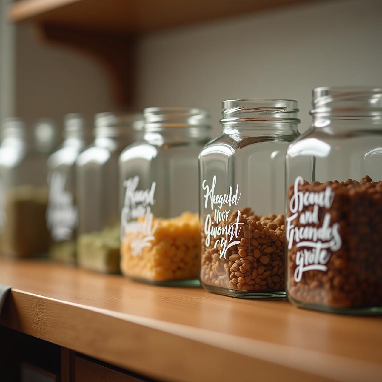 Hand-lettered spice jars with elegant white ink