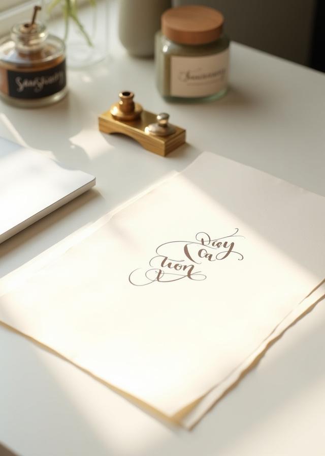 A clean, organized home office with ink and paper